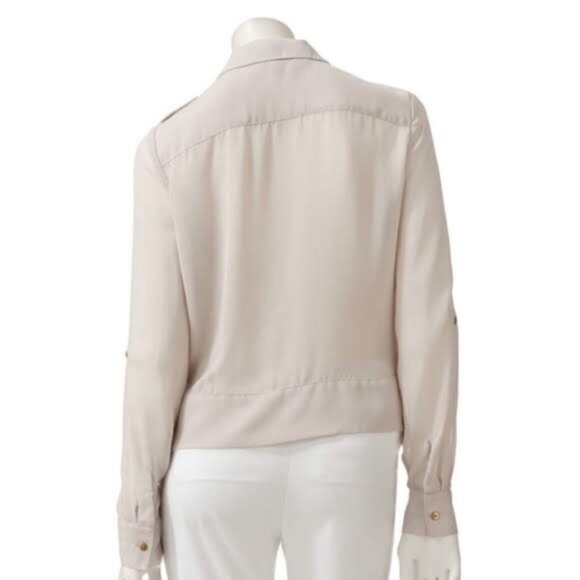 Jennifer Lopez | Chiffon Jacket, Cream - Picture 3 of 5